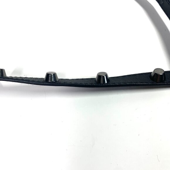 H&M Vegan Leather Studded Skinny Belt Black & Silver Waist Size 32"/M #224530 - Picture 6 of 7